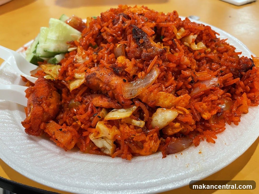 Spicy Fried Rice with Chicken and Cucumber
