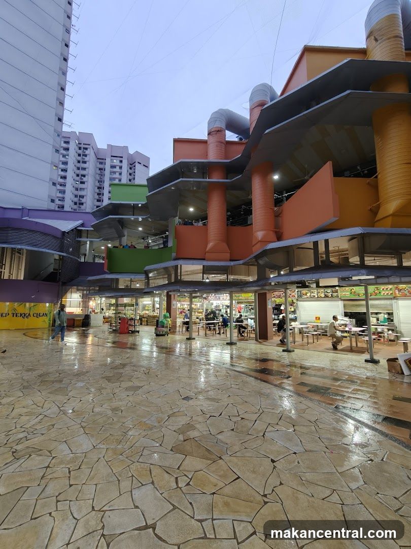 Outdoor Food Court with Colorful Architecture