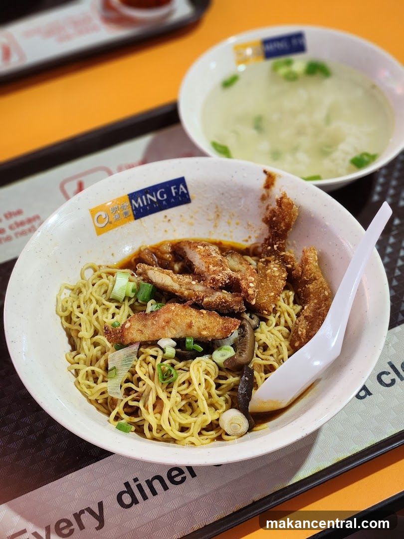 Noodles with Fried Pork and Soup