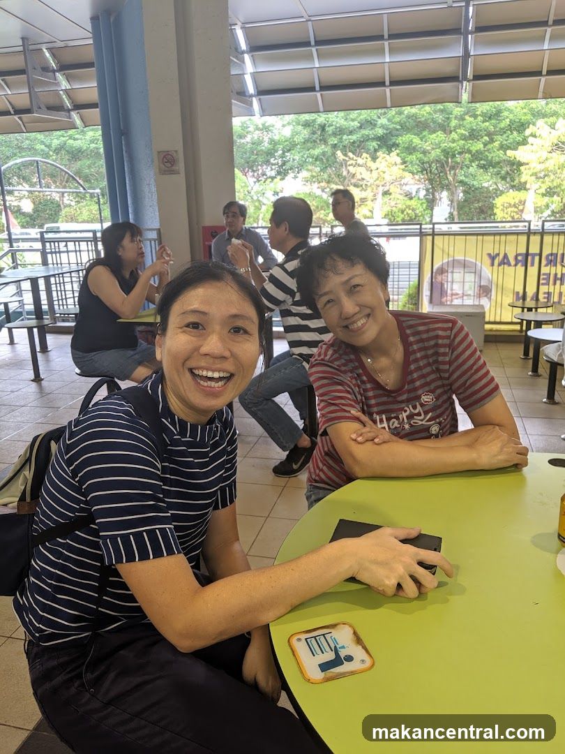 People at an outdoor food court
