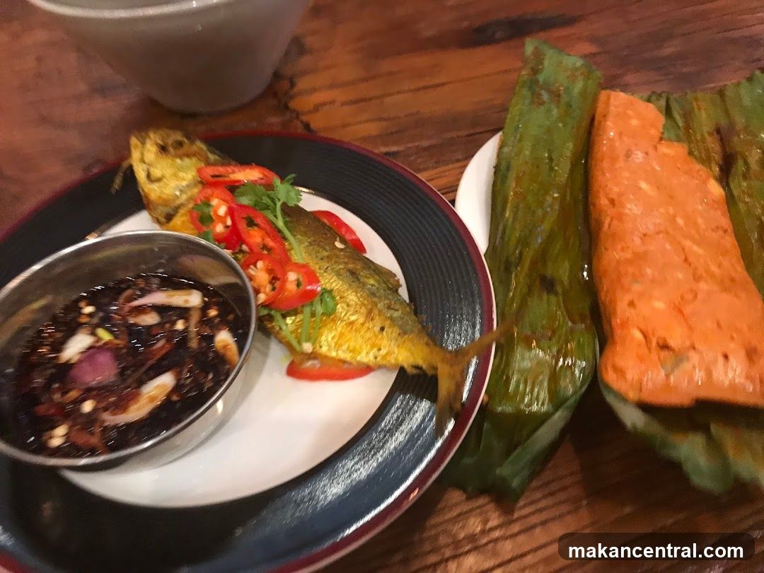 Fried Fish with Sauce and Wrapped Food