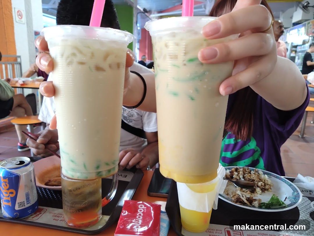 Two drinks and food