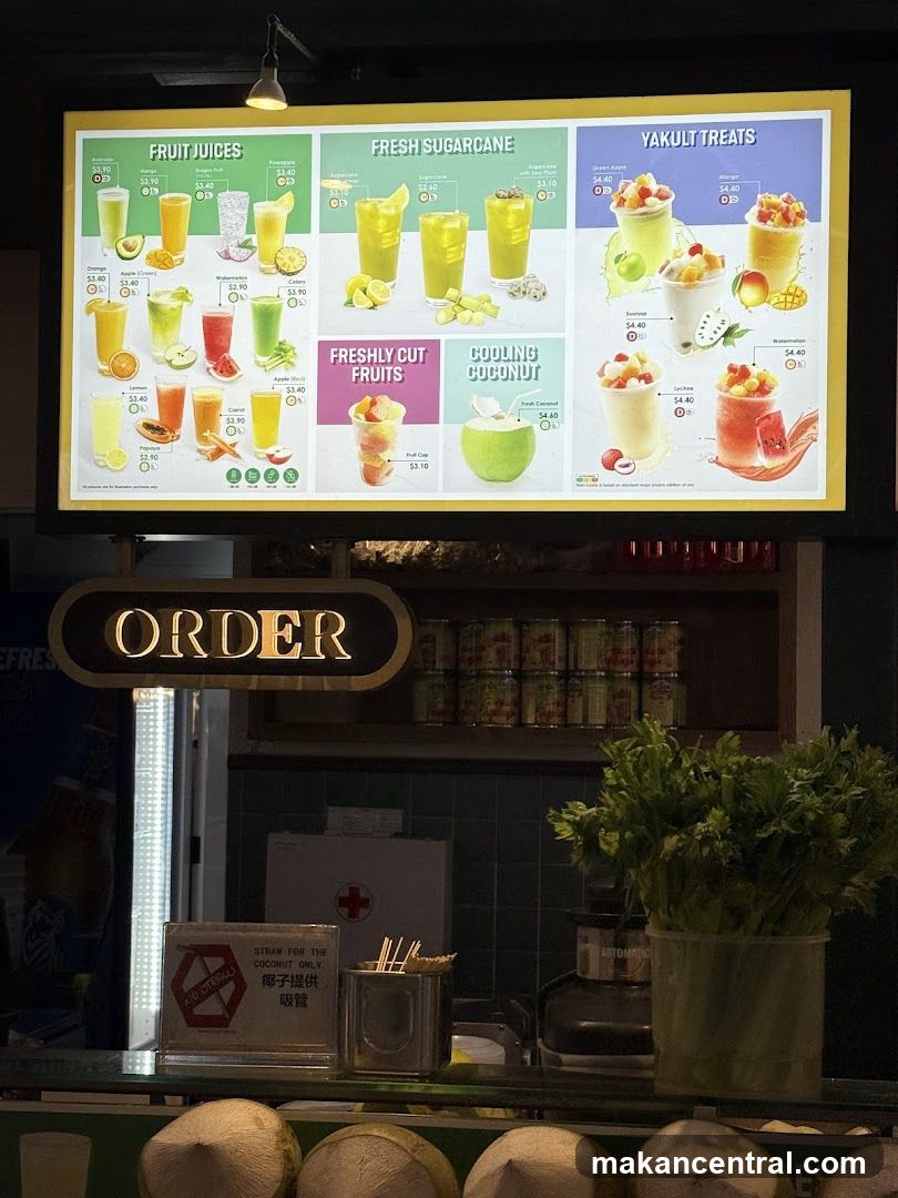 Fruit Juices, Fresh Sugarcane, Yakult Treats, Freshly Cut Fruits, Cooling Coconut