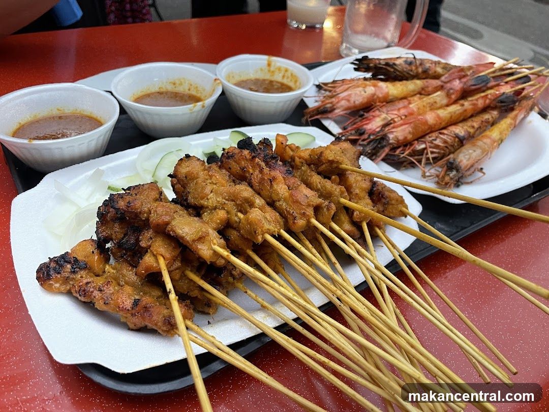 Satay and Grilled Prawns