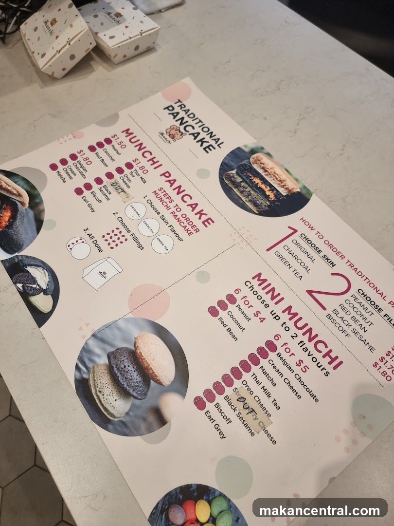 Munchi Pancake Menu