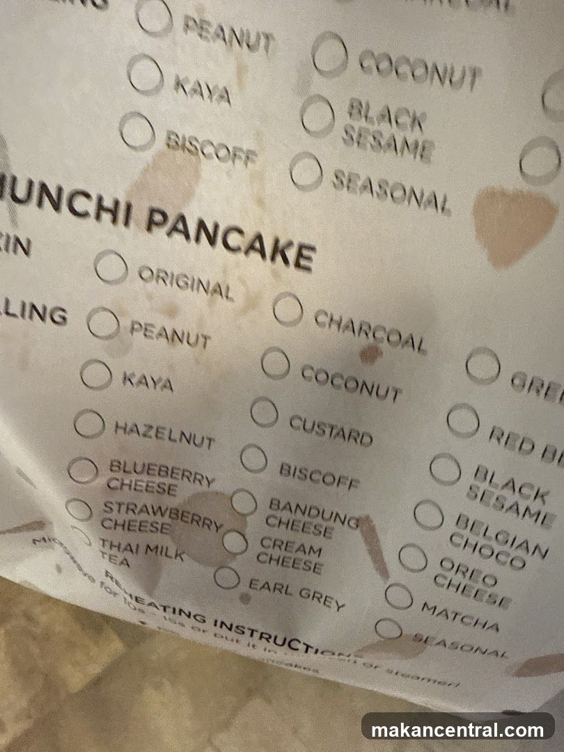 Munchi Pancake Menu