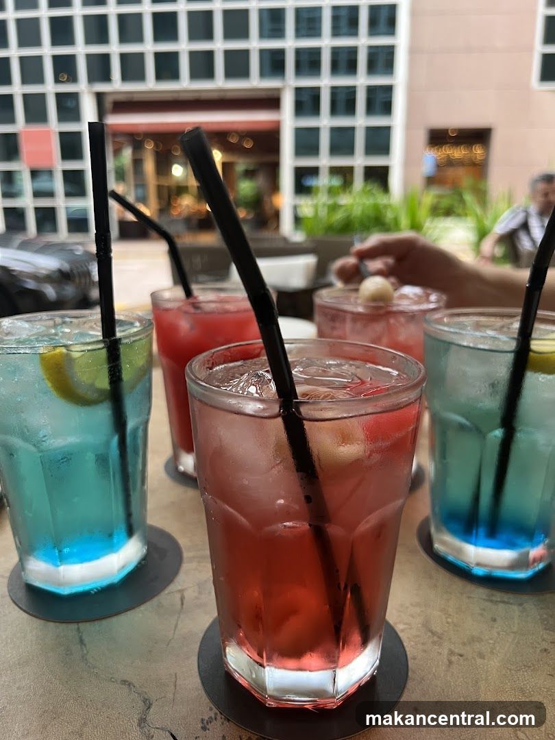 Colorful Cocktails on a Table