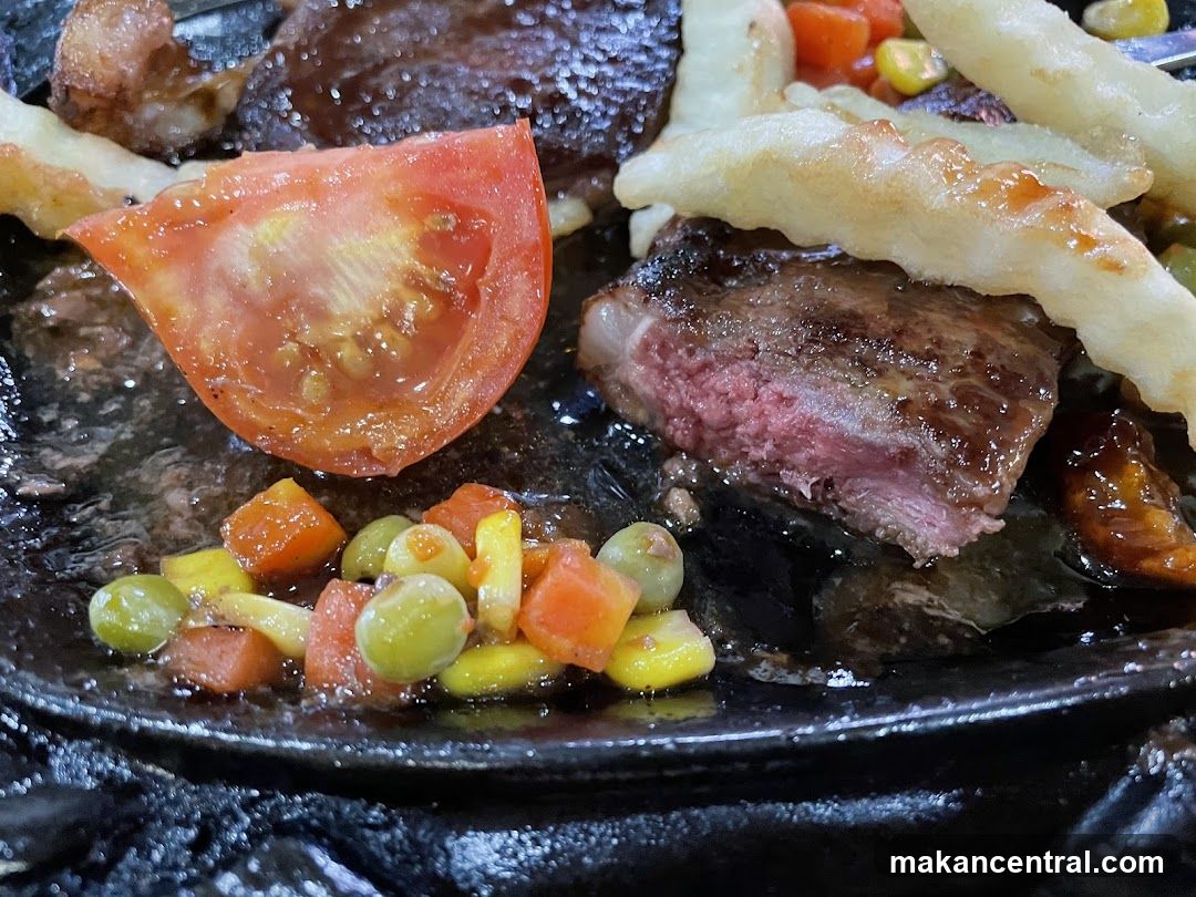 Steak with Fries and Vegetables