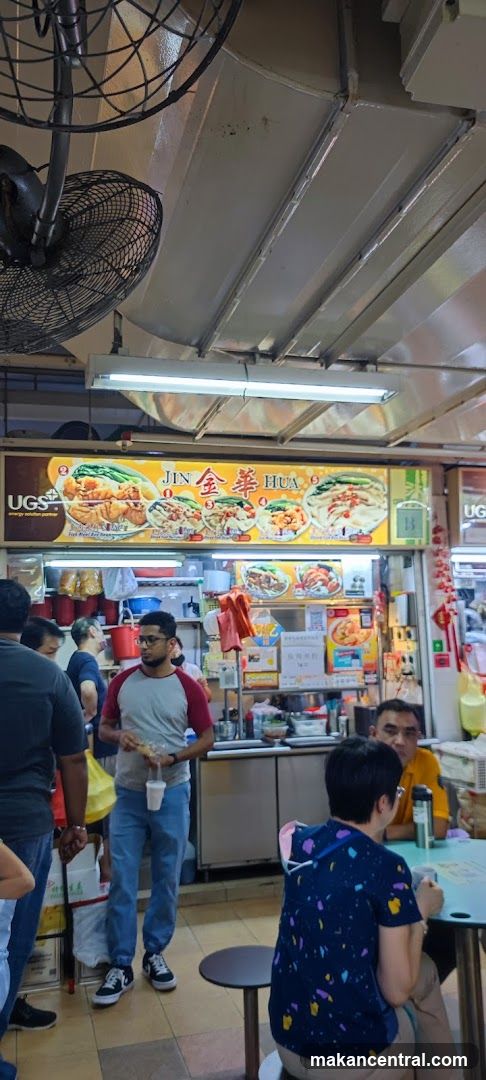 Food Stall with Menu and Customers