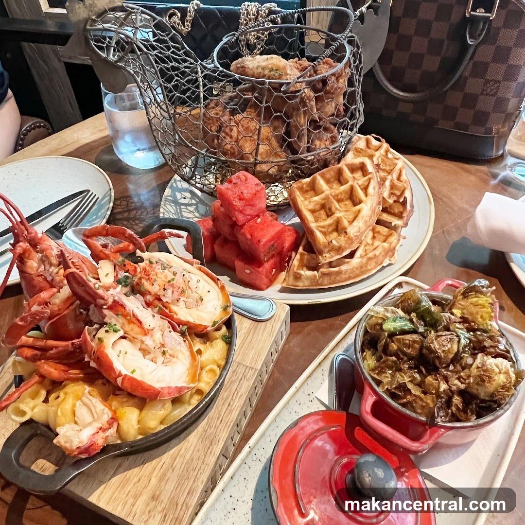 Seafood and Waffles Meal