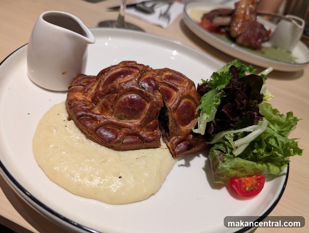Savory Pie with Mashed Potatoes and Salad
