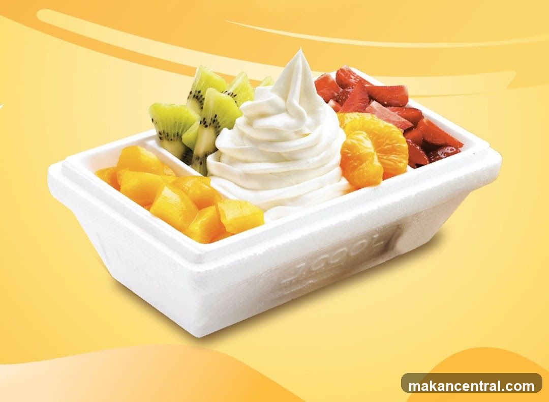 Soft Serve Ice Cream with Fruit Toppings