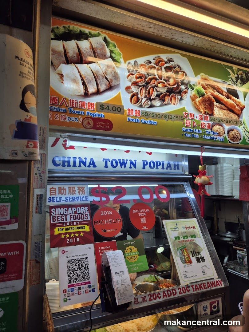 Food stall with menu and food items