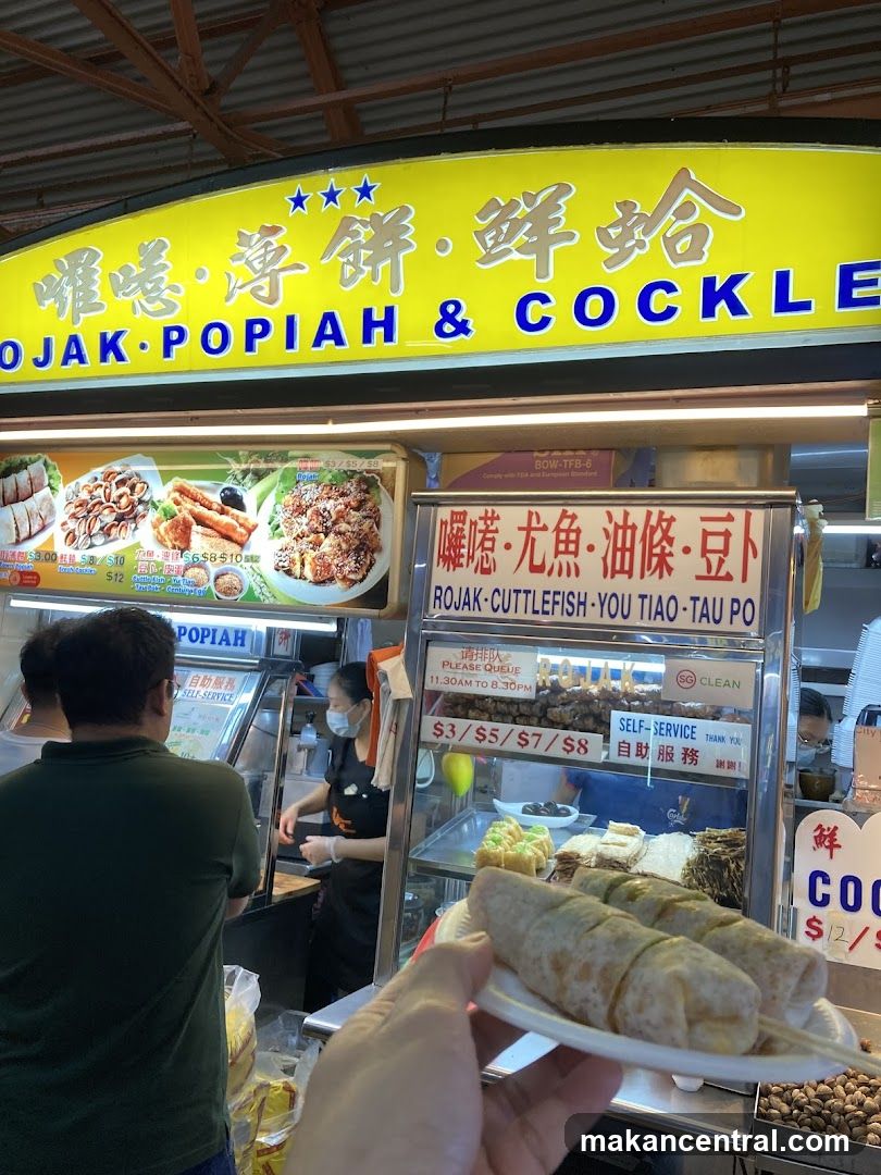 Food Stall with Rojak, Popiah, and Cockles