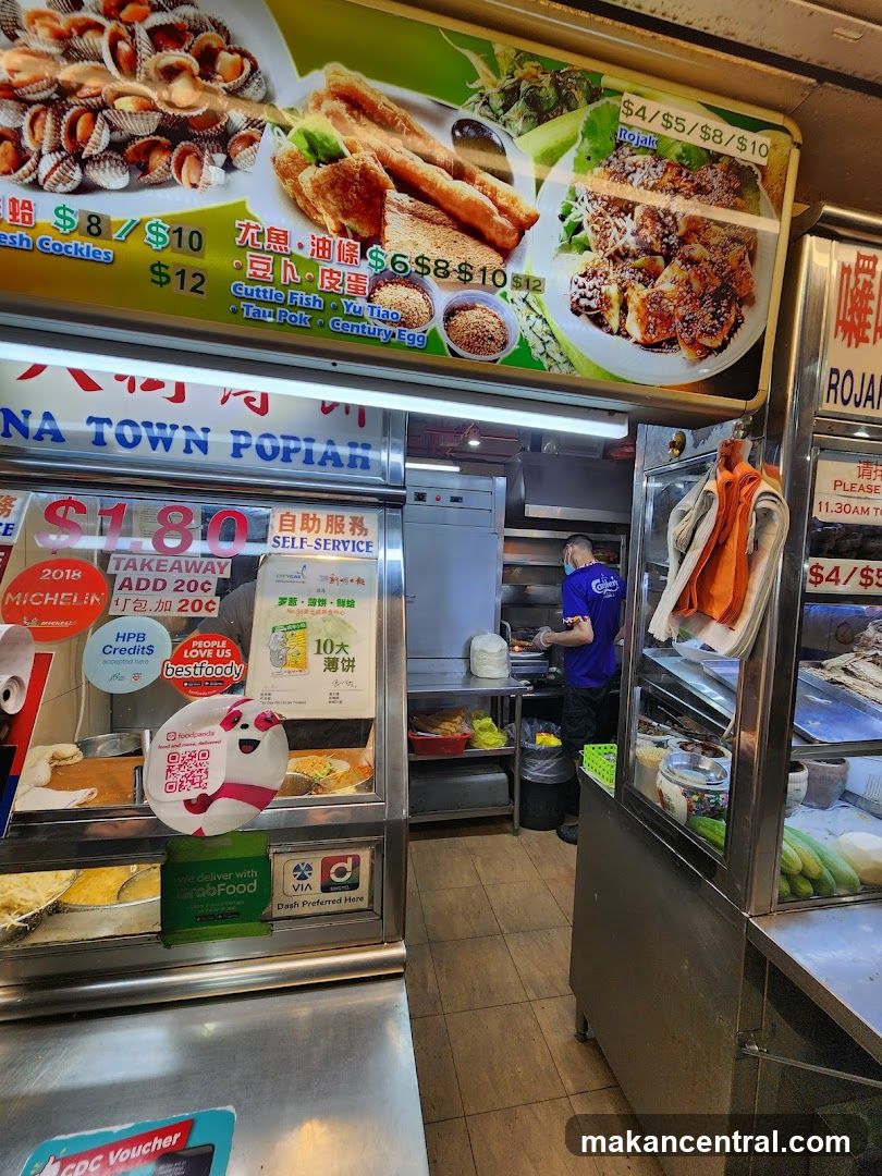 Food Stall with Menu and Staff