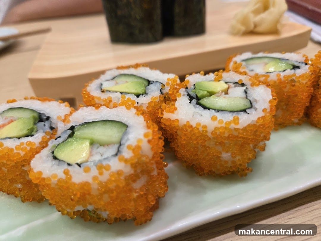 California Rolls with Tobiko