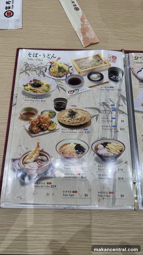 Soba Udon Menu
