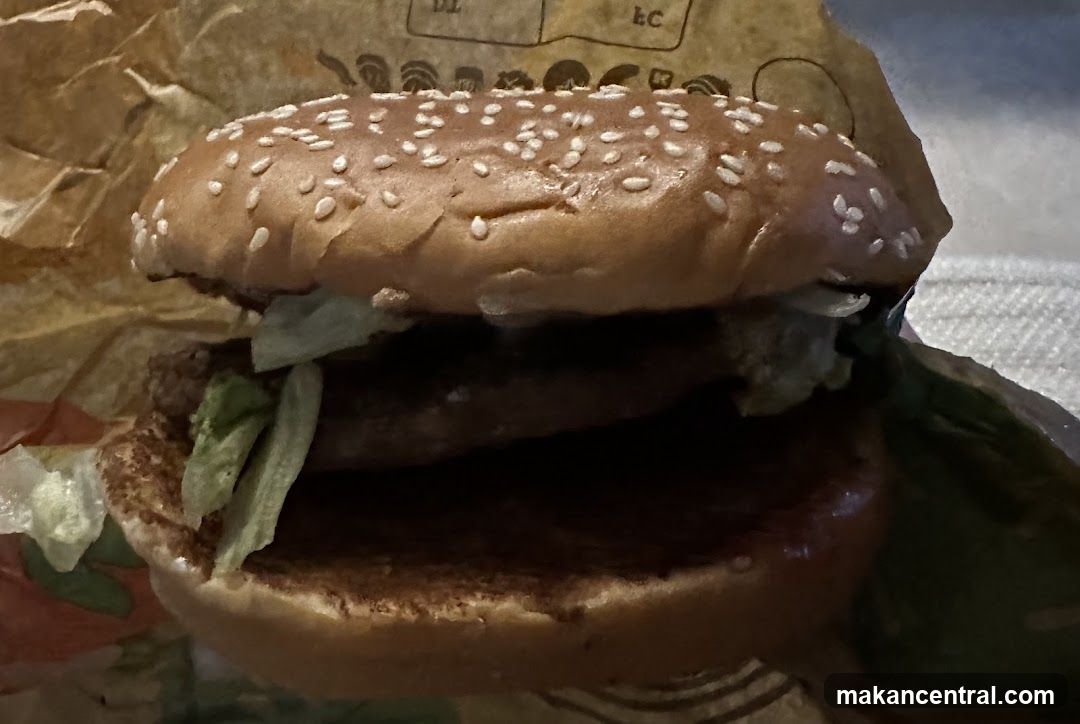 Burger in wrapper