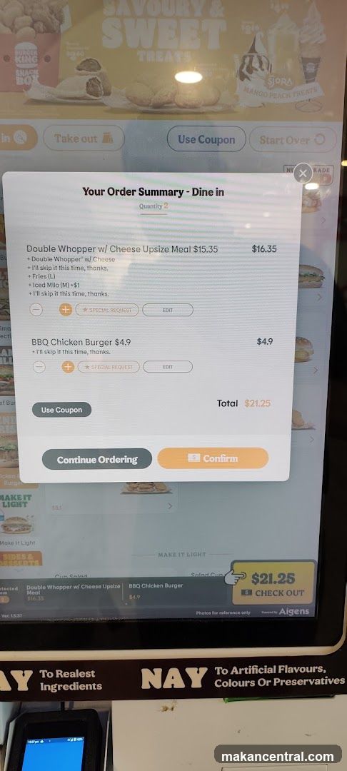 Order Summary Screen