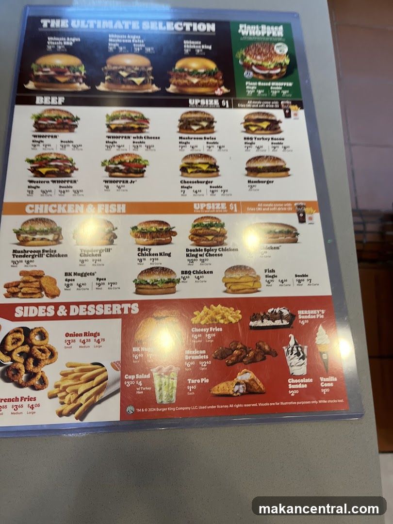 Burger King Menu