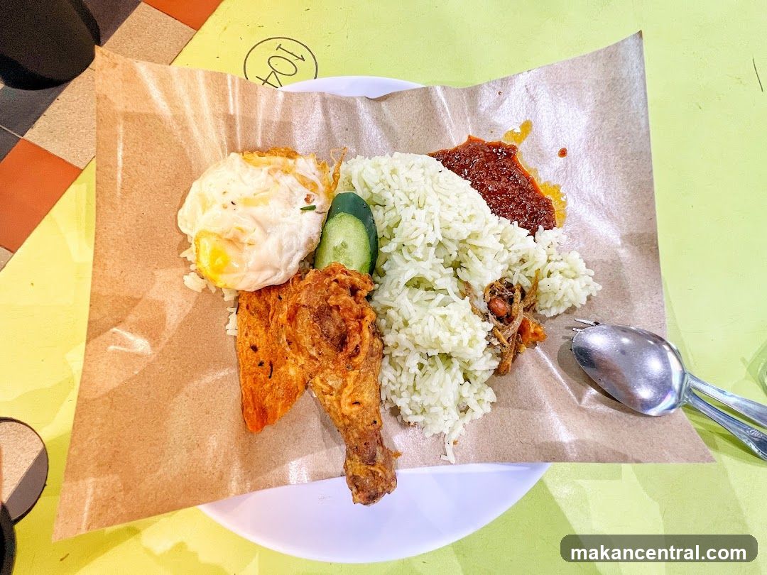 Nasi Lemak with Fried Chicken