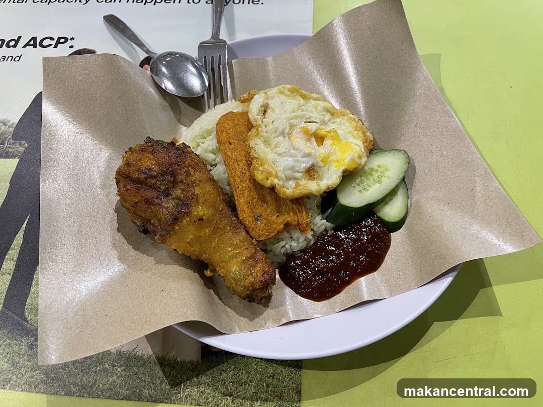 Nasi Lemak with Fried Chicken