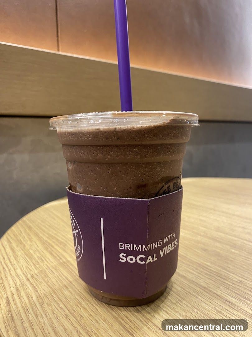 Chocolate Frappuccino with Purple Straw