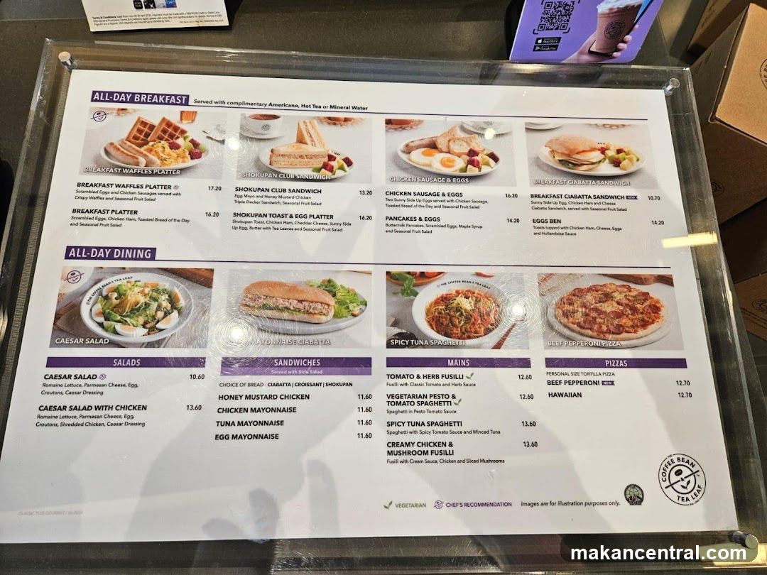 The Coffee Bean & Tea Leaf Menu