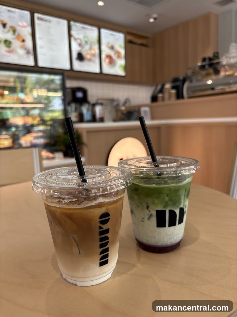 Two Iced Drinks on a Table