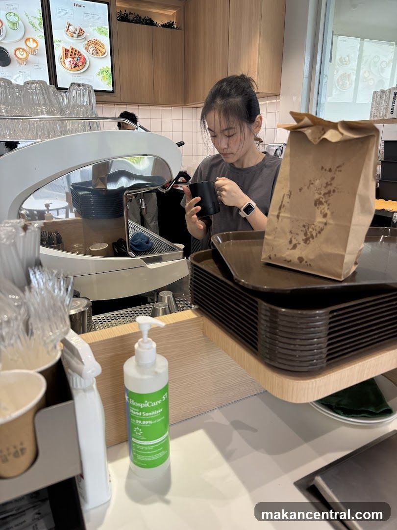 Barista preparing a drink