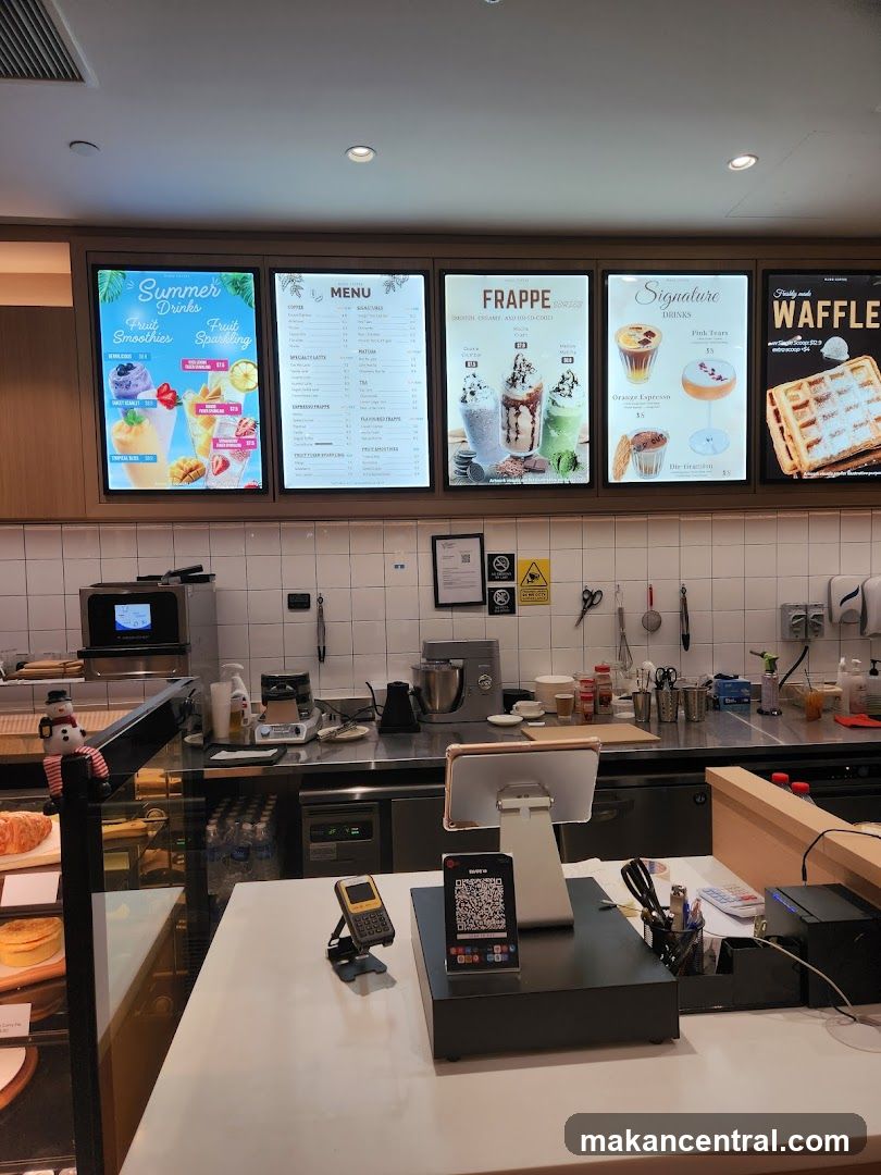 Cafe Counter with Menu Displays