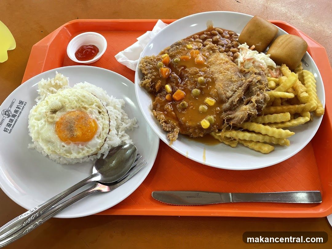 Chicken Chop Rice with Fried Egg