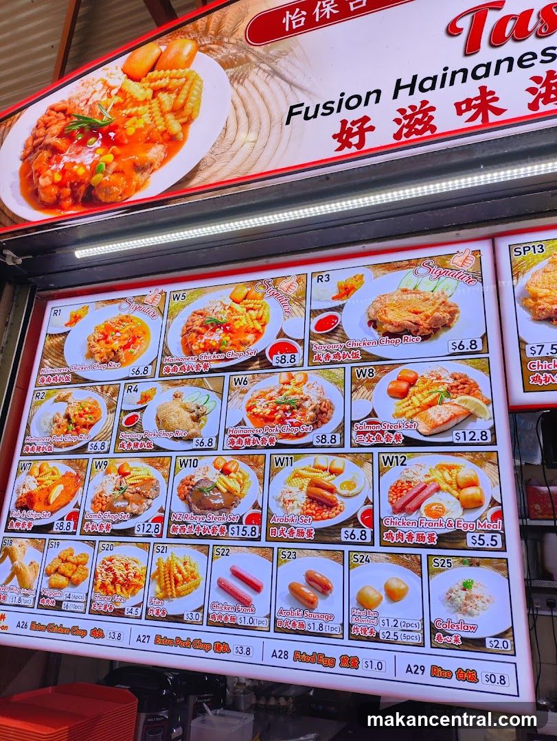 Fusion Hainanese Food Stall Menu