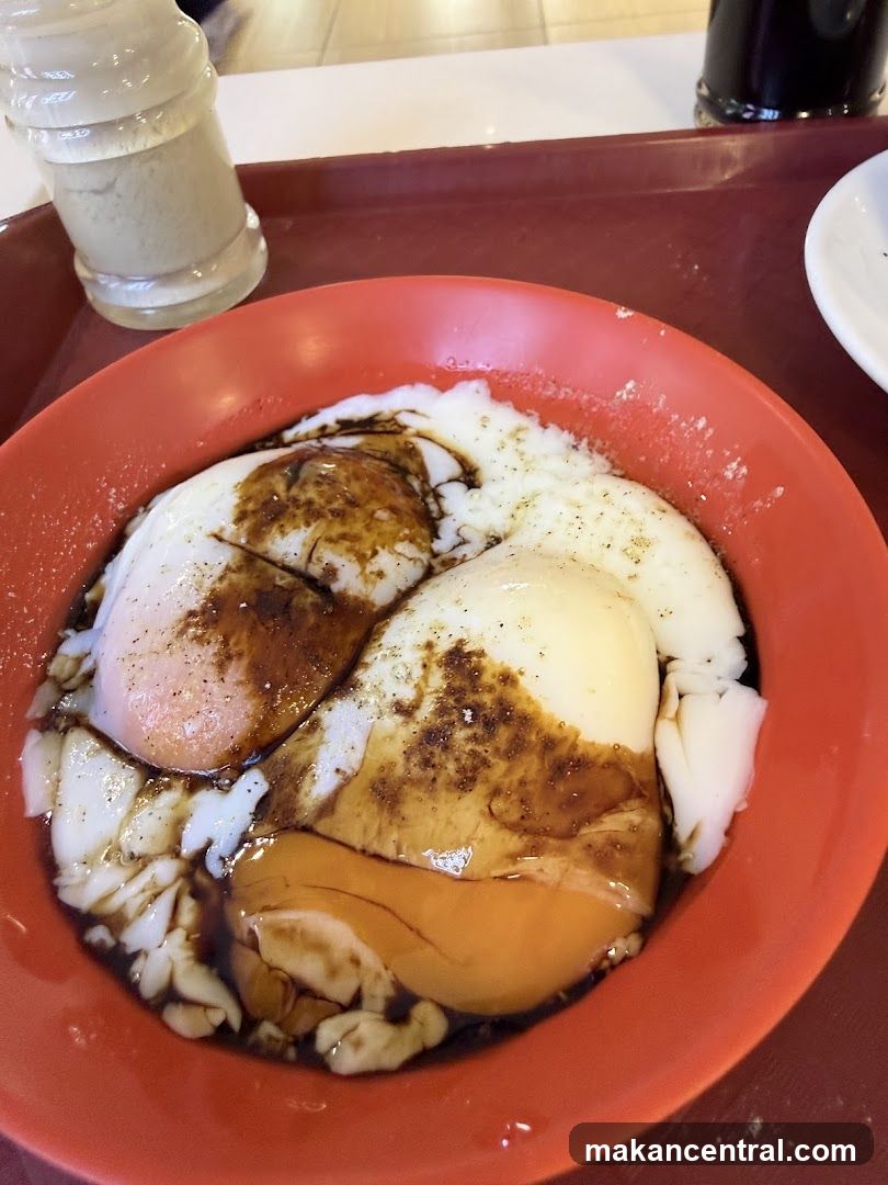 Soft-boiled eggs with soy sauce