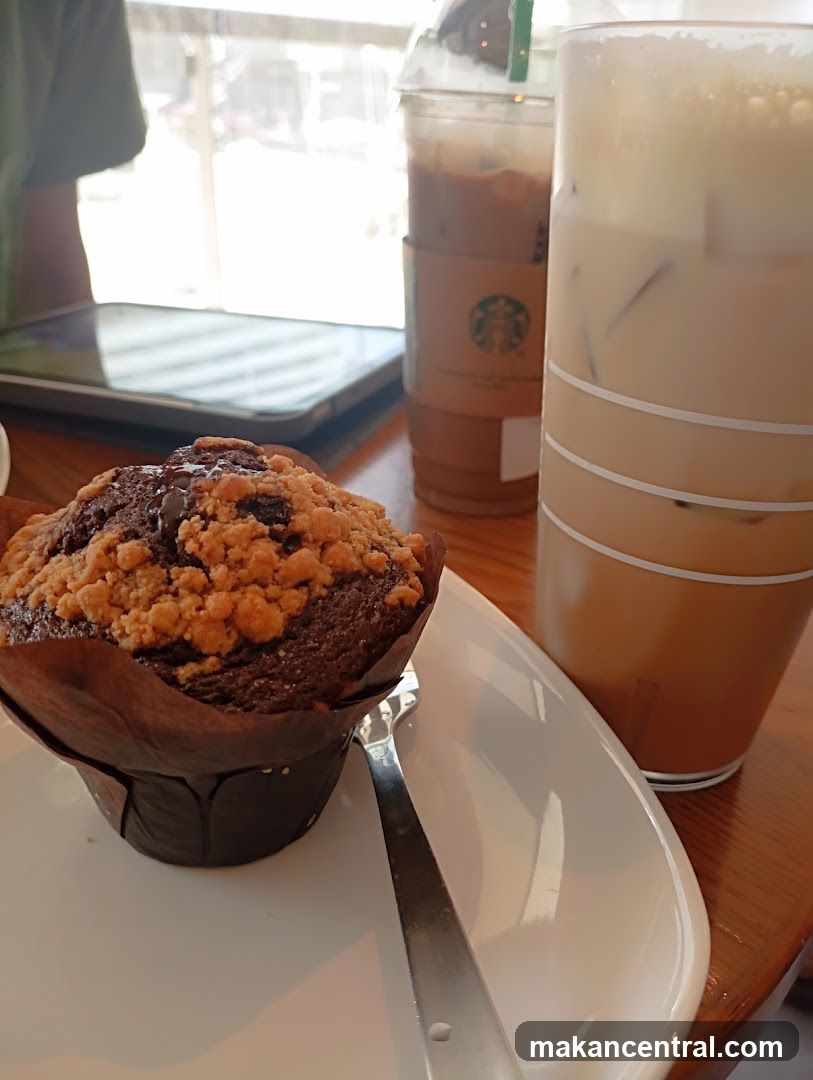 Muffin and Iced Coffee