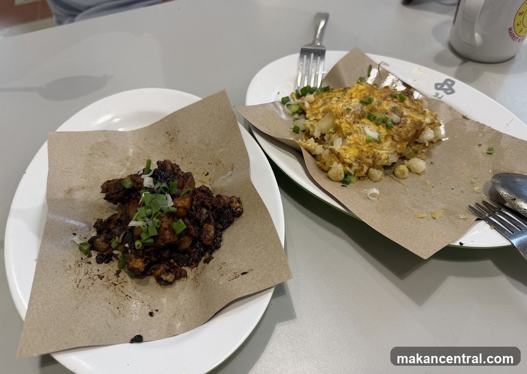 Fried Carrot Cake and Omelette