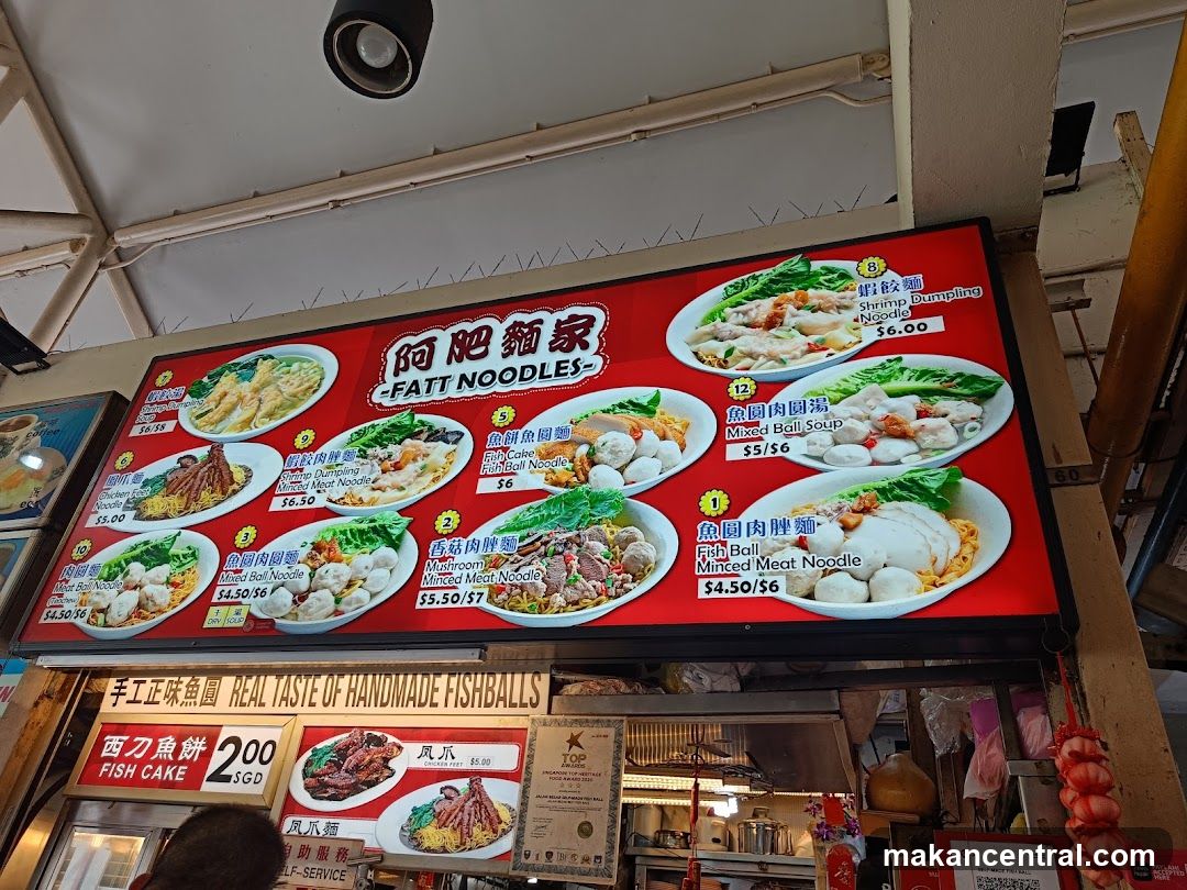 Fatt Noodles Menu