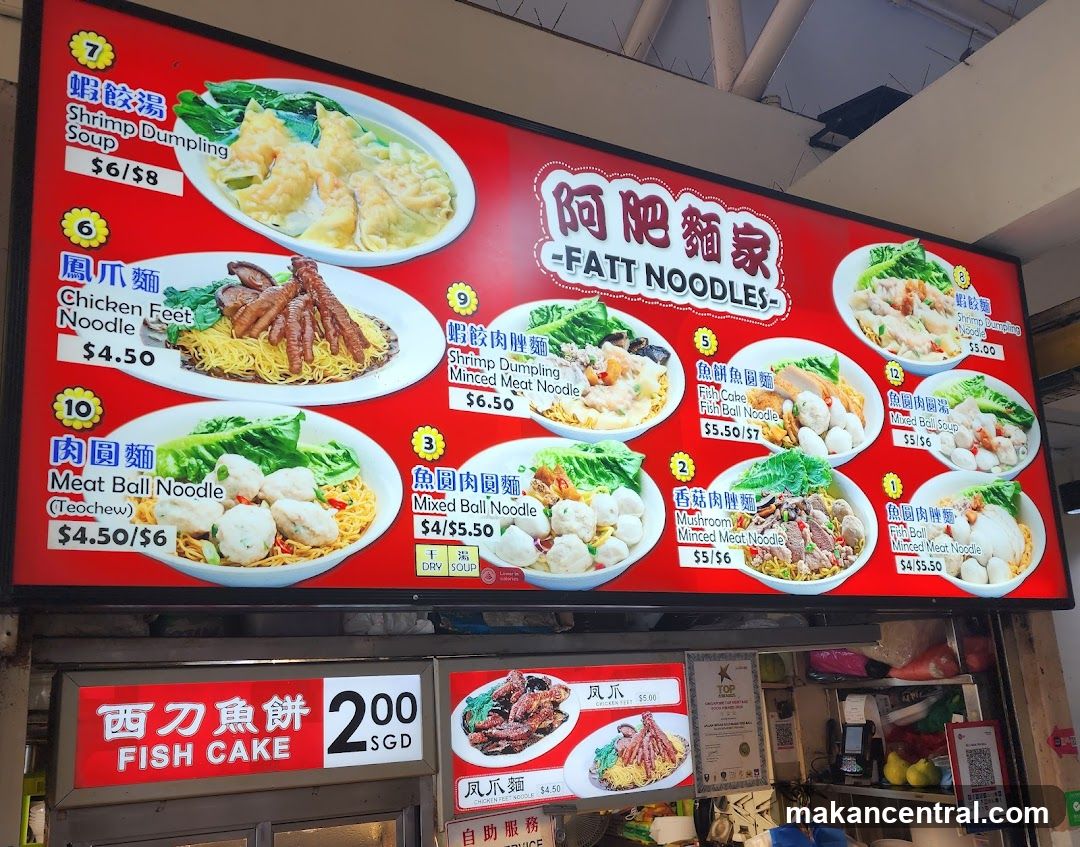 Fatt Noodles Menu