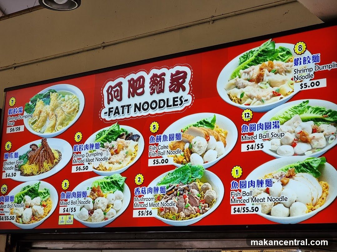 Fatt Noodles Menu