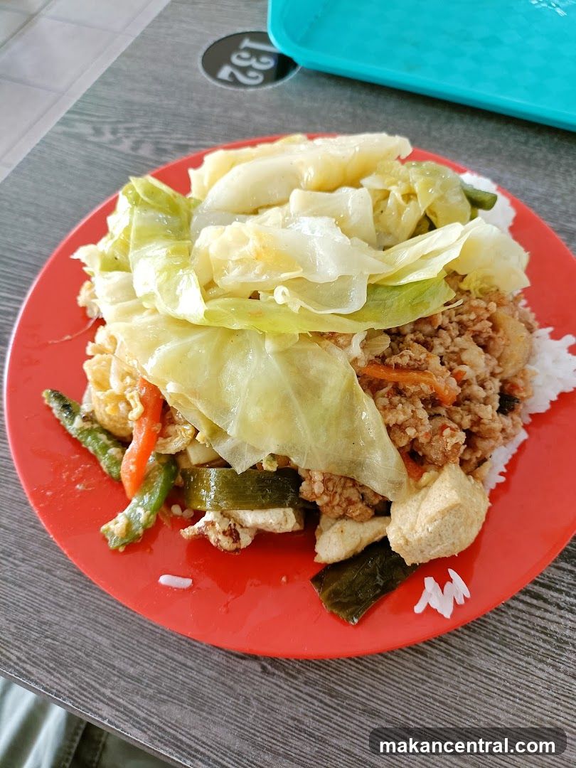 Rice with Braised Cabbage and Minced Meat