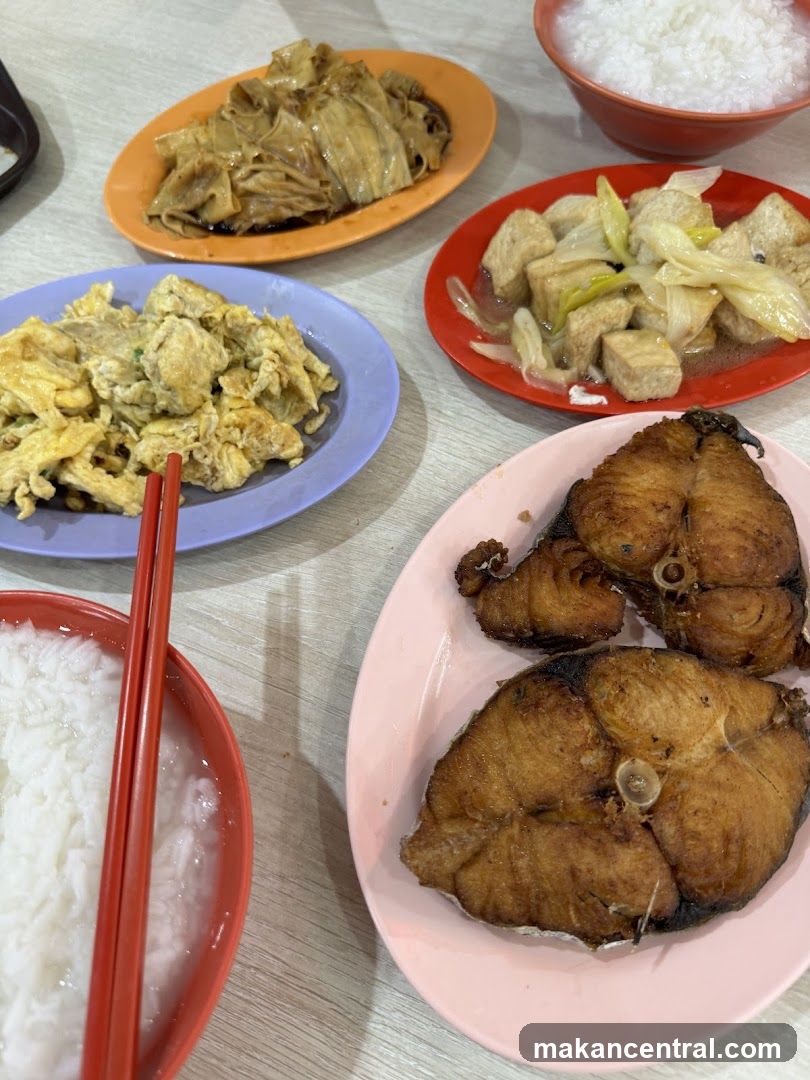 Meal with Fried Fish and Side Dishes