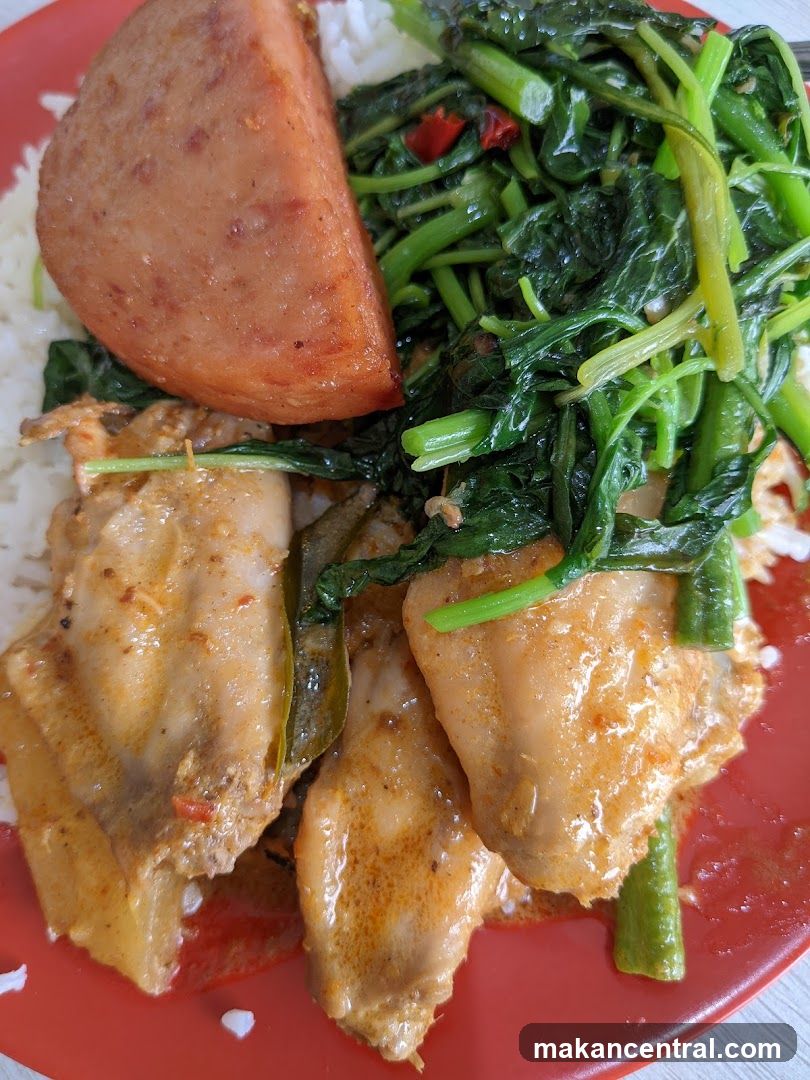 Chicken Curry Rice with Spam and Vegetables