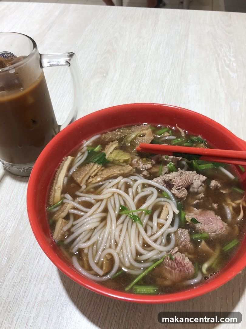 Noodle Soup and Iced Drink