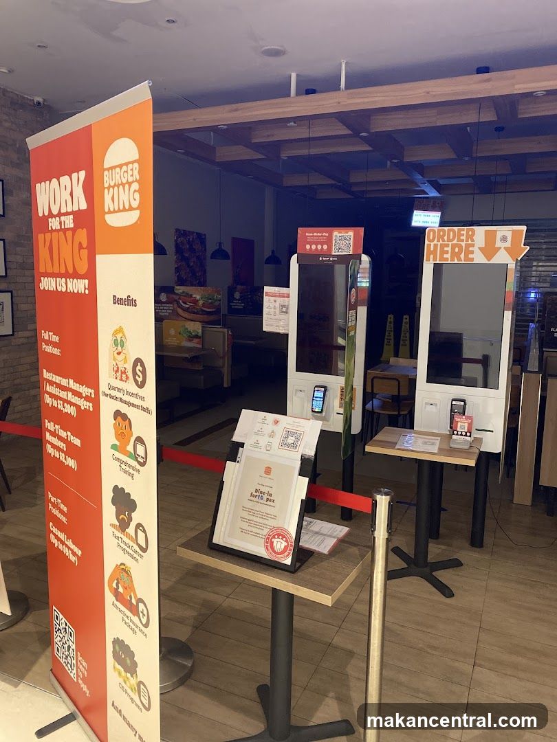 Burger King Interior with Self-Order Kiosks