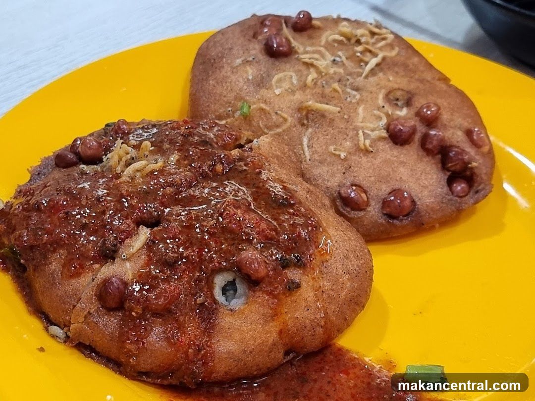 Fish-shaped pastries with toppings