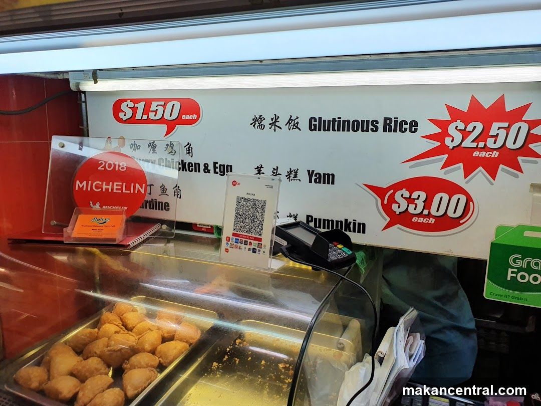 Food stall with prices and Michelin award