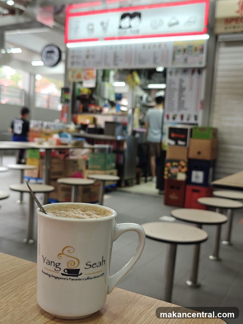 Coffee Mug with Logo and Hawker Center Background