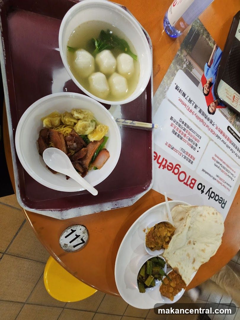 Food Tray with Dishes and Flyer