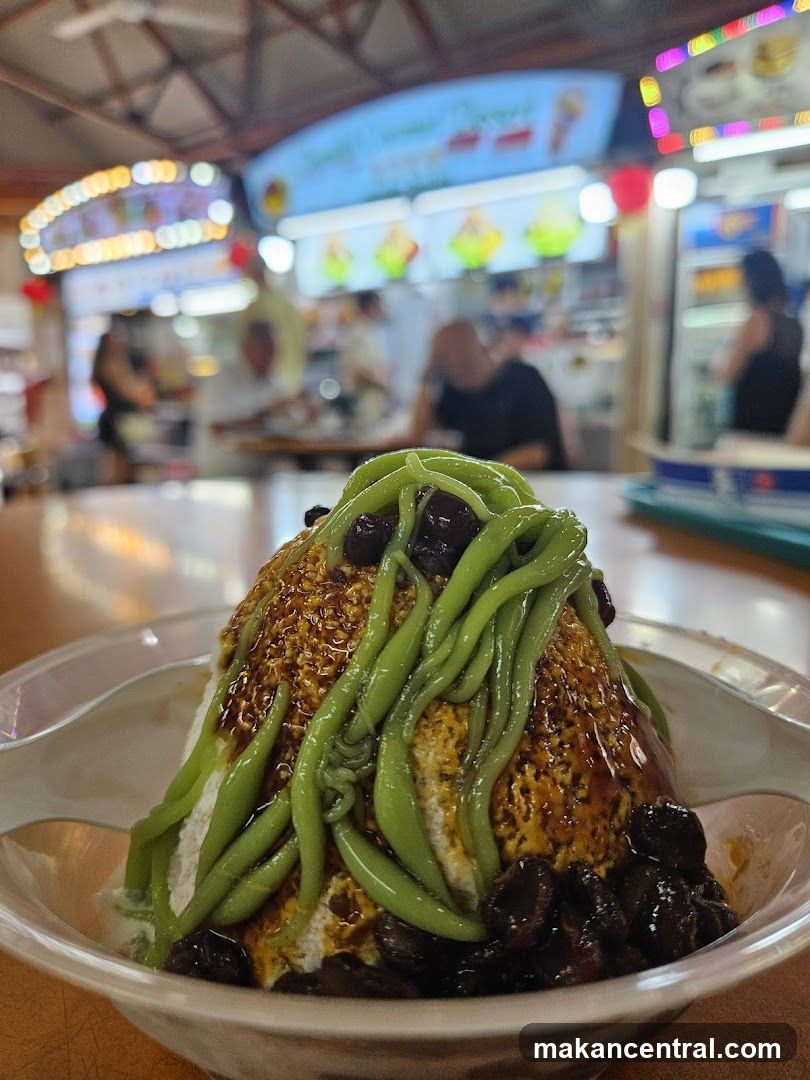 Dessert with Green Jelly and Red Beans