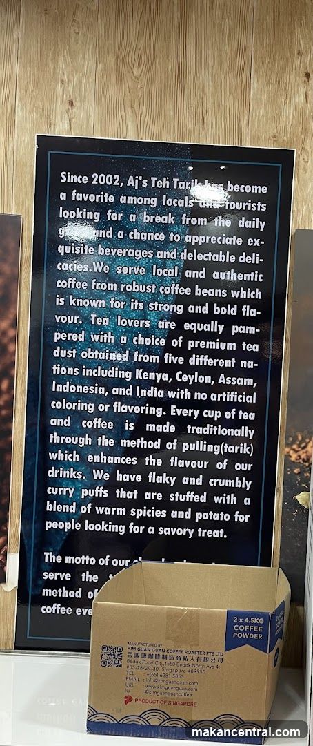 Information about Aj's Teh Tarik and Coffee